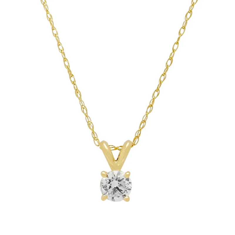 Best necklaces and pendants with cross pendants for a spiritual, meaningful symbol-Diamond Solitaire Necklace in 14kt Yellow Gold (1/2ct)