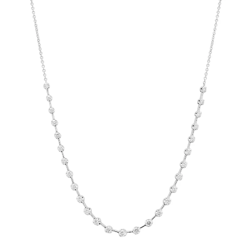 Best necklaces and pendants with matching earrings for a coordinated, elegant look-Diamond Station Necklace in 14kt White Gold (1ct tw)