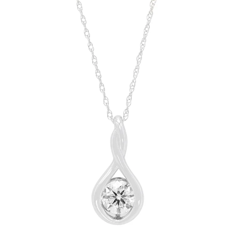 Best necklaces and pendants with minimalist pendants for a sleek, understated look-Diamond Solitaire Twist Necklace in 14kt White Gold (1/2ct)