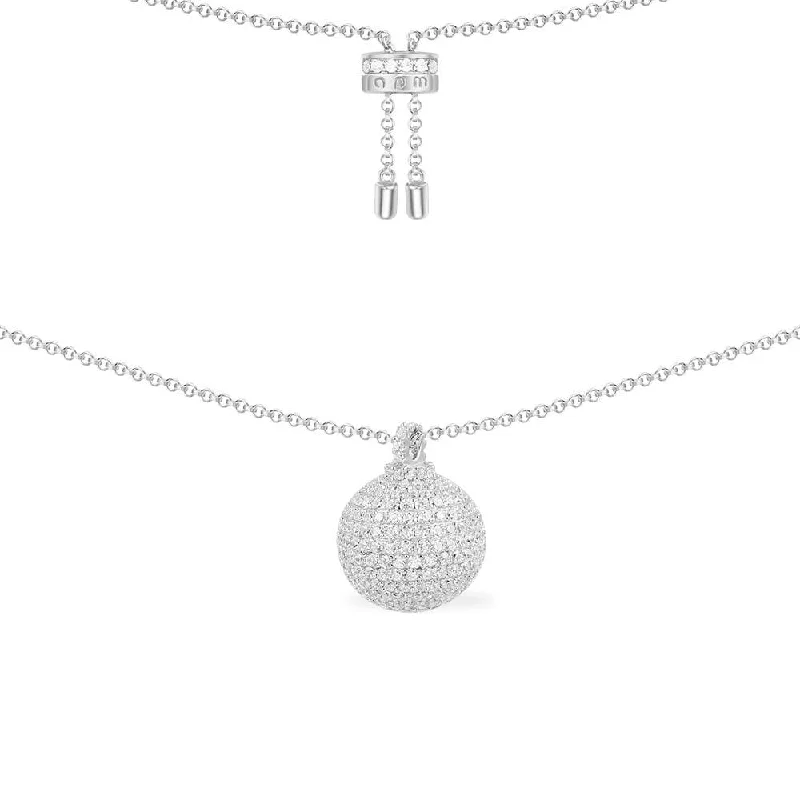 Best necklaces and pendants with heart-shaped designs for a romantic look-Disco Ball Adjustable Necklace - silver