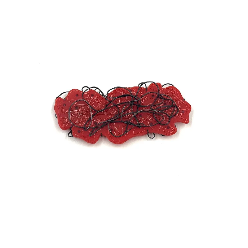 Beautiful necklaces and pendants with tree branch motifs for a nature-inspired design-Doris Betz - Fimo Garnet Brooch