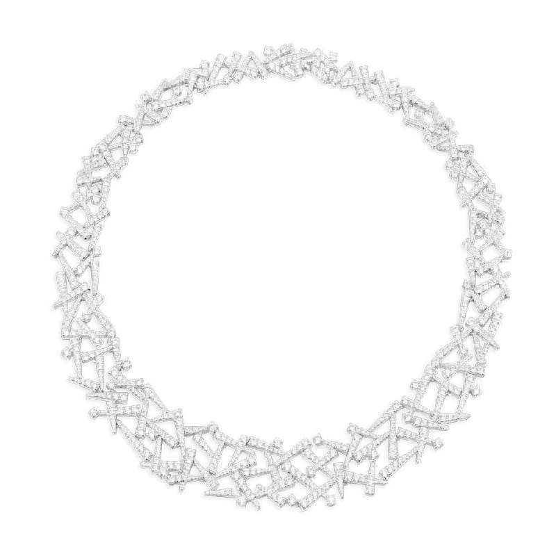 Best necklaces and pendants with black diamonds for an edgy, bold statement-Festival Choker - White Silver