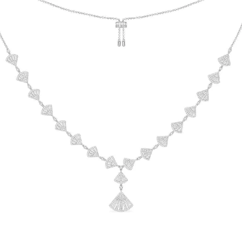 Necklaces and pendants with clear quartz for a pure and radiant look-Flamenco Adjustable Necklace - White Silver