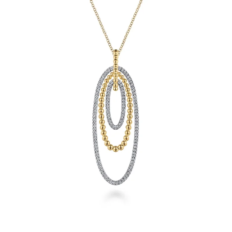 Best necklaces and pendants with cubic zirconia for a budget-friendly dazzling effect-Gabriel Bujukan Collection Diamond Oval Necklace in 14kt Yellow and White Gold (1/2ct tw)