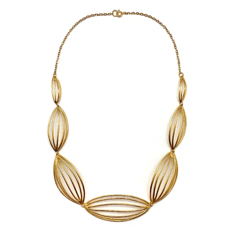 Beautiful necklaces and pendants with natural stones for an earthy, organic vibe-Gold Dimensional Curved Necklace