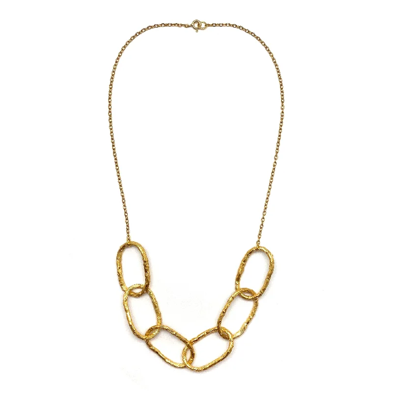 Necklaces and pendants with abstract shapes for a modern, creative appearance-Gold Textured Chain Necklace