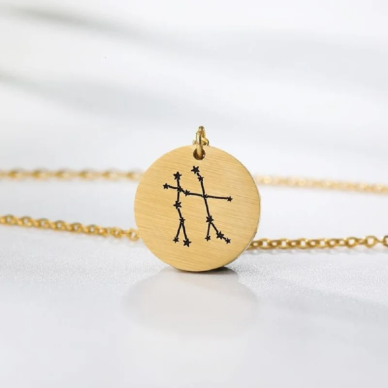 Best necklaces and pendants with intertwined designs for a symbol of unity-Golden Constellation Gemini Necklace