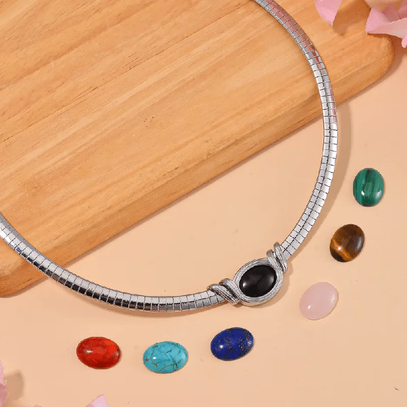 Necklaces and pendants with leaf-shaped designs for an earthy, organic feel-Interchangeable Gemstone Necklace