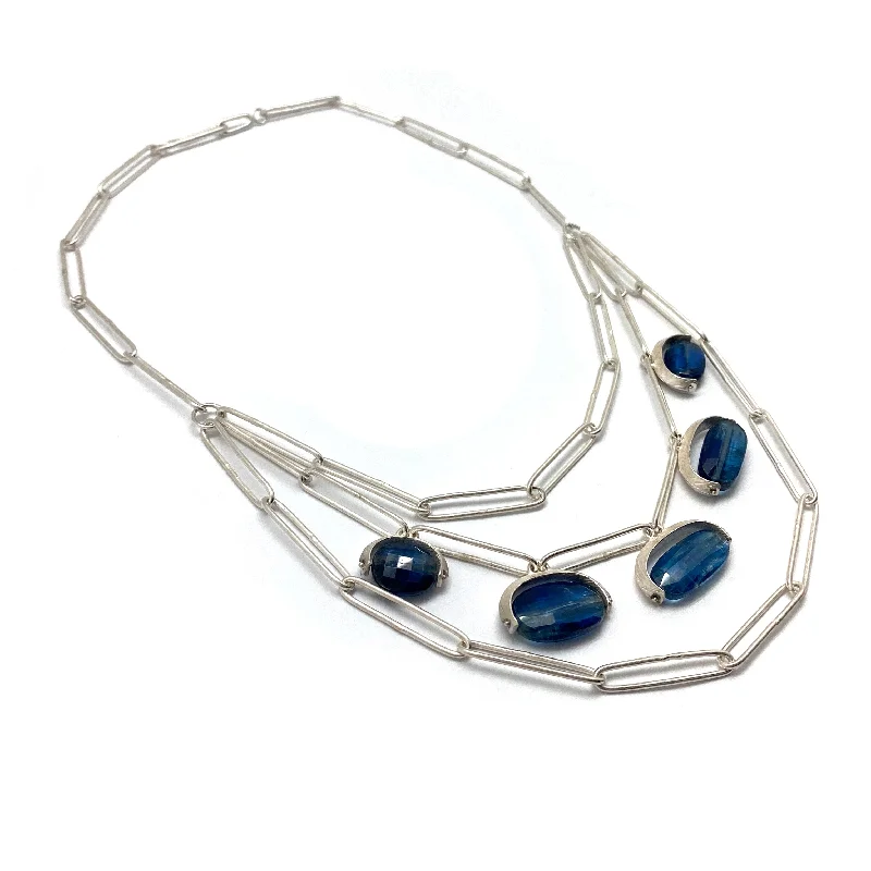 Stunning necklaces and pendants with aquamarine stones for a serene effect-Kyanite Statement Necklace