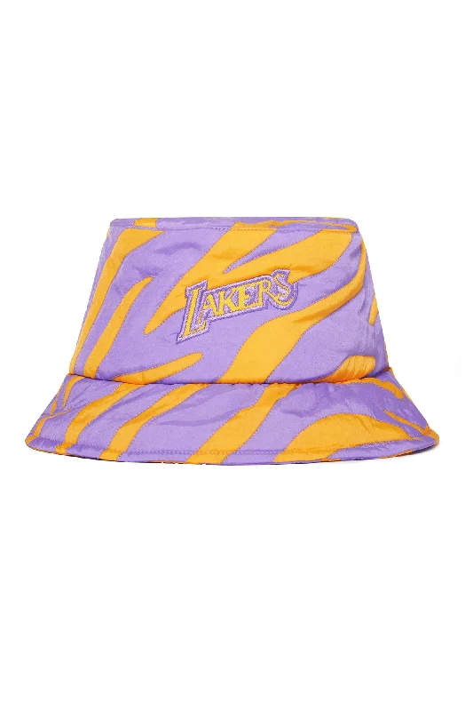 Necklaces and pendants with enamel accents for a colorful, eye-catching appearance-Lakers Nylon Quilted Puffer Bucket Hat