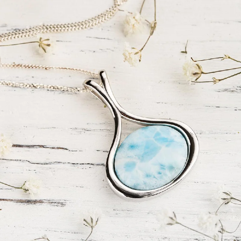 Best necklaces and pendants with cubic zirconia for a budget-friendly dazzling effect-Larimar Mermaid Necklace