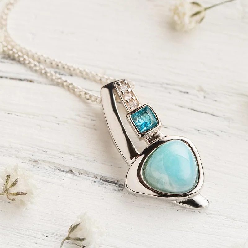 Best necklaces and pendants with intricate beadwork for a bohemian-inspired look-Larimar Trinity Necklace