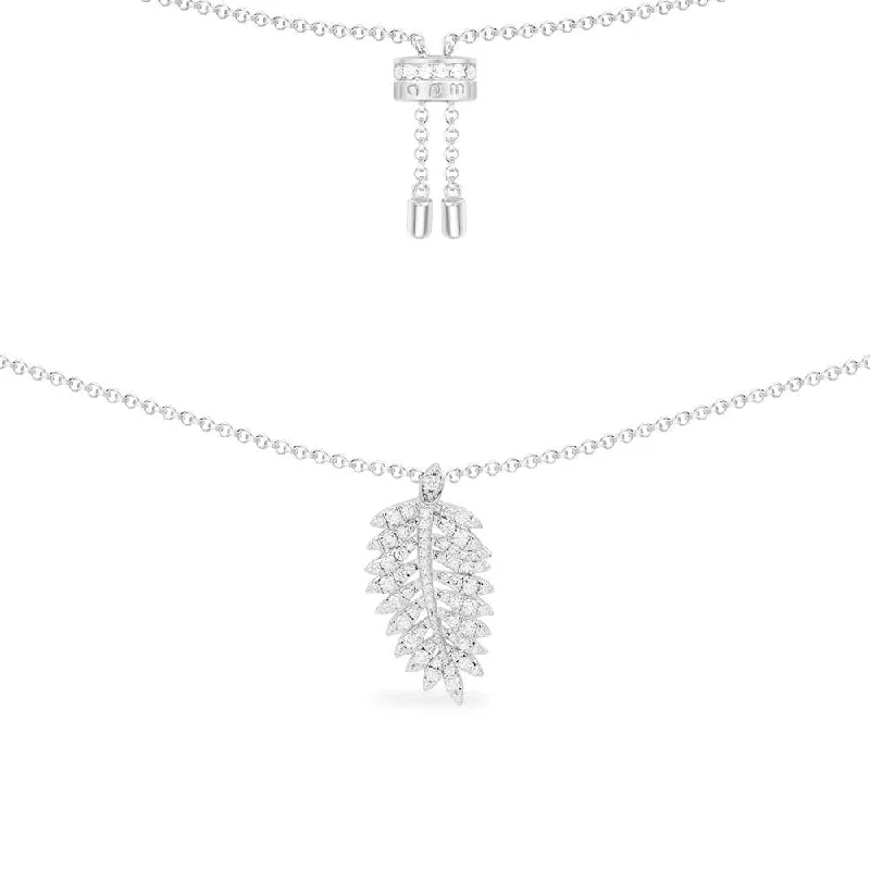 Best necklaces and pendants with floral designs for a feminine and elegant feel-Leaf Adjustable Necklace - silver