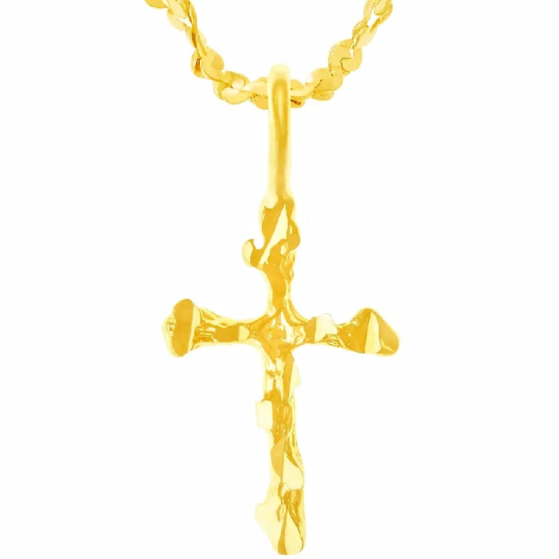 Best necklaces and pendants with butterfly wings for a delicate, graceful style-Nugget Cross Necklace