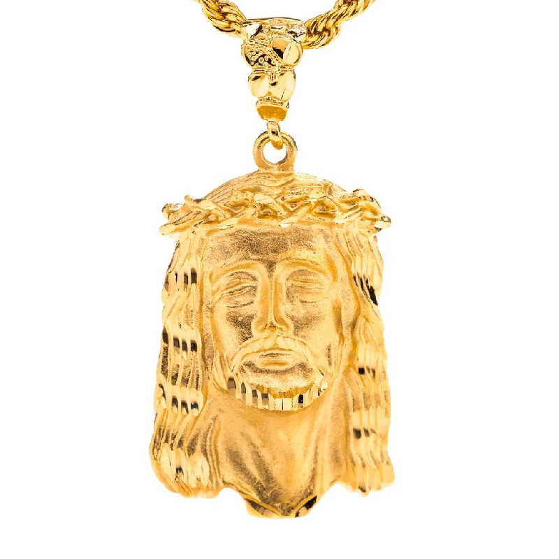 Necklaces and pendants with infinity love symbols for an eternal, romantic gesture-Face of Christ Pendant with Necklace