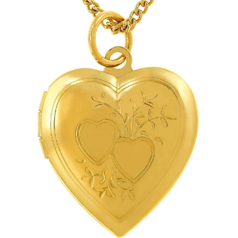 Stylish necklaces and pendants with diamonds for a glamorous and elegant look-Heart Locket, Double Heart Design