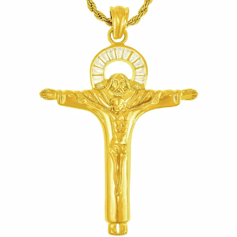 Beautiful necklaces and pendants with diamond-encrusted designs for maximum sparkle-Jesus Pendant Necklace with Halo