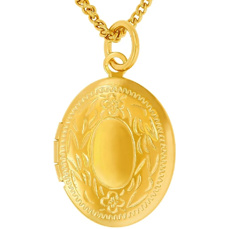 Best necklaces and pendants with black diamonds for an edgy, bold statement-Oval Gold Plated Locket