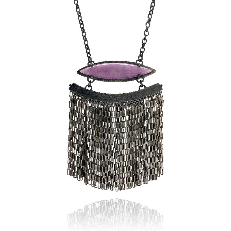 Necklaces and pendants with feather designs for a boho-chic, carefree vibe-Lilac Jadeite Necklace