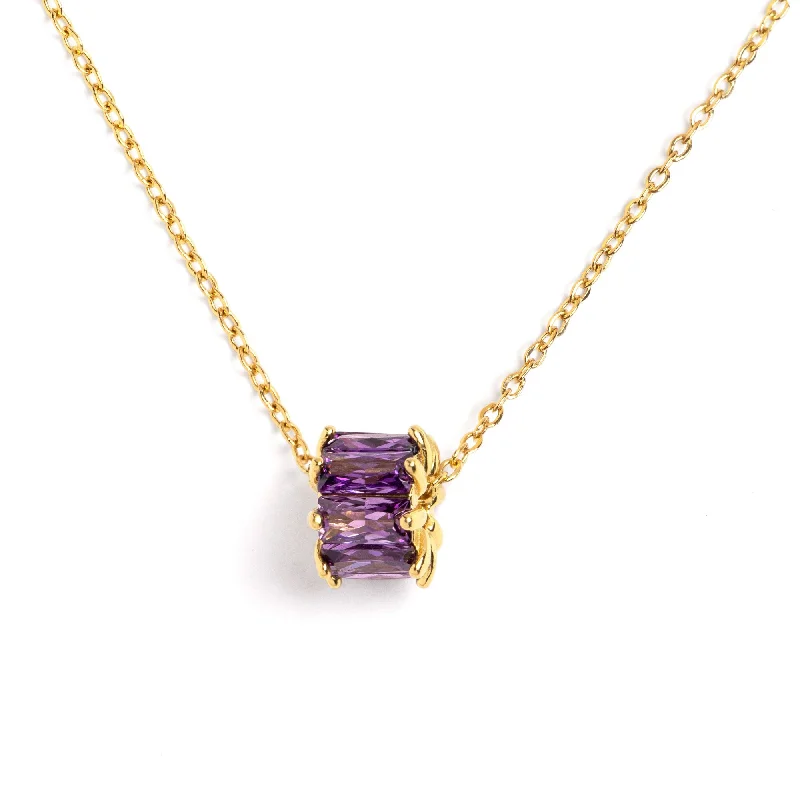 Elegant necklaces and pendants with infinity symbols for timeless designs-Lily Lavender Gold Necklace