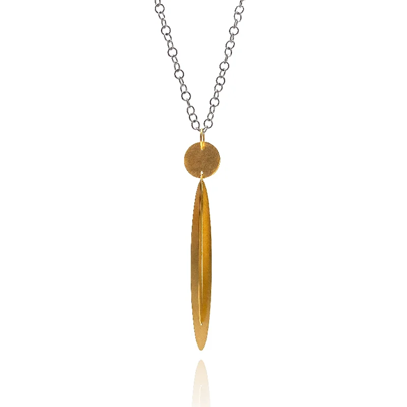 Necklaces and pendants with pearls for a classic and sophisticated touch-Long Gold Geometric Pendant Necklace