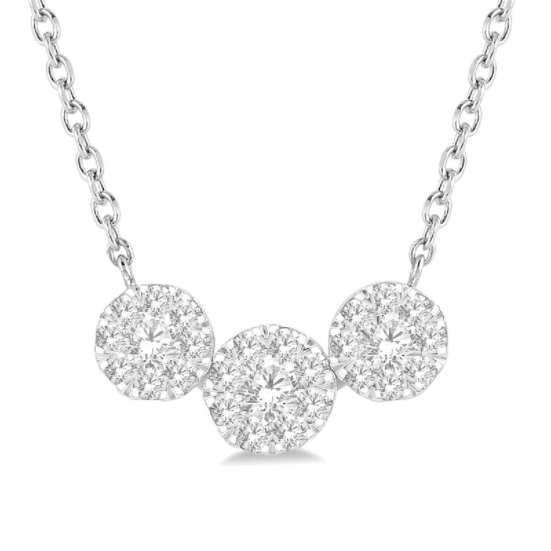 Simple necklaces and pendants with bar pendants for a sleek modern design-Lovebright Diamond Necklace in 14kt White Gold (1/3ct tw)