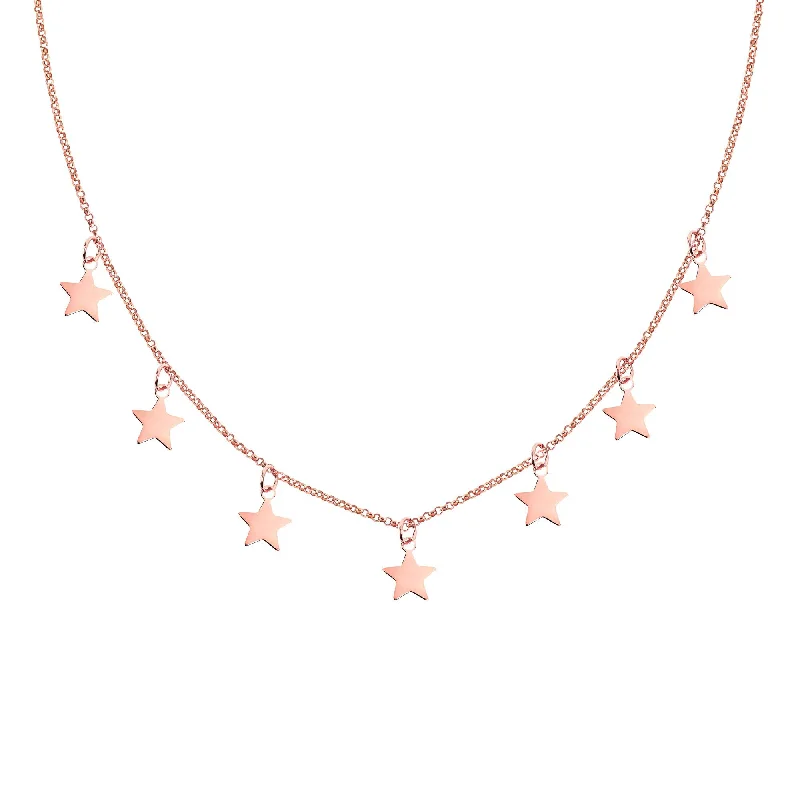 Necklaces and pendants with star-shaped designs for a whimsical, celestial touch-Mini Stars Rose Gold Necklace