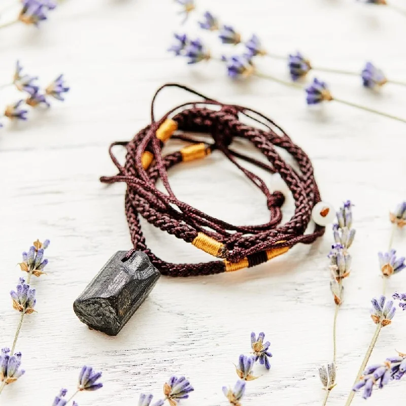 Necklaces and pendants with angel wing motifs for a spiritual, meaningful design-Natural Black Tourmaline Necklace