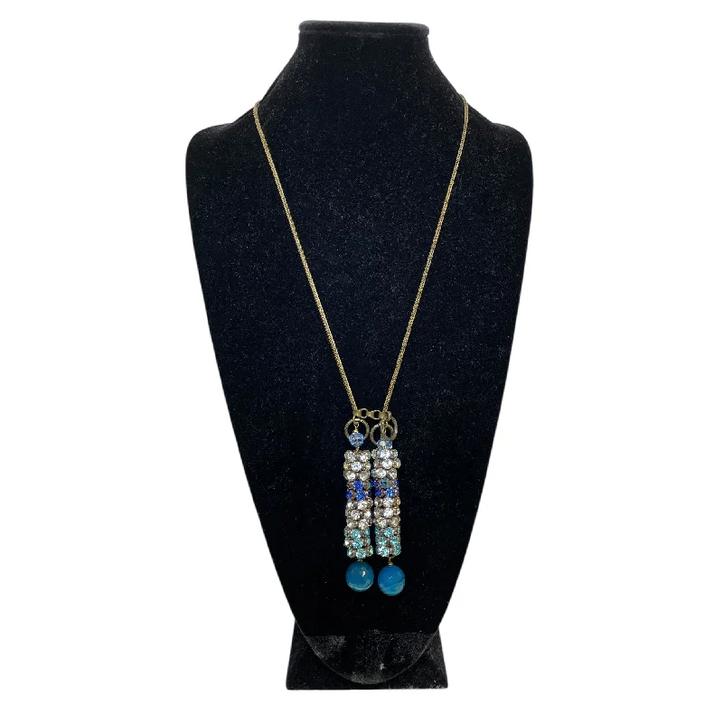 Unique necklaces and pendants with artistic shapes for a creative, one-of-a-kind design-Necklace Statement By Aris Geldis In Blue