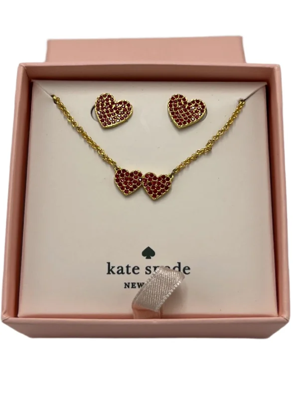 Stunning necklaces and pendants with ruby gemstones for a luxurious red hue-New! Heart Necklace Set Designer By Kate Spade, Size: 02 Piece Set