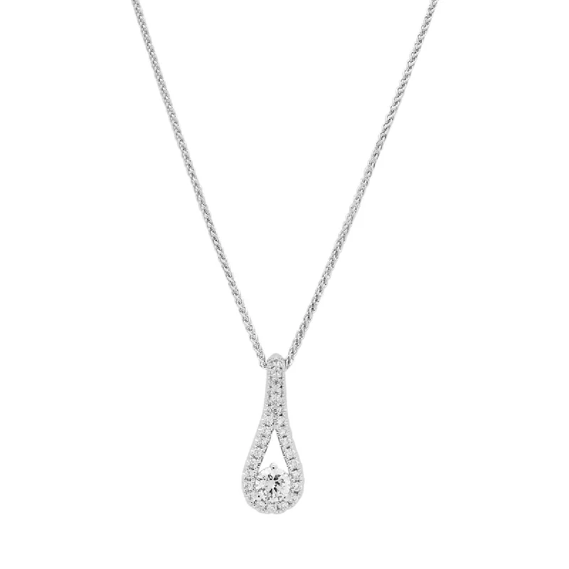 Best necklaces and pendants with glowing moonstone for an ethereal glow-Northern Star Embrace Diamond Pendant in 14kt White Gold (1/3ct tw)