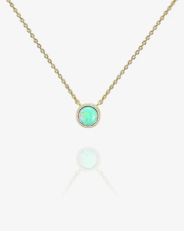 Yellow Gold Green Opal