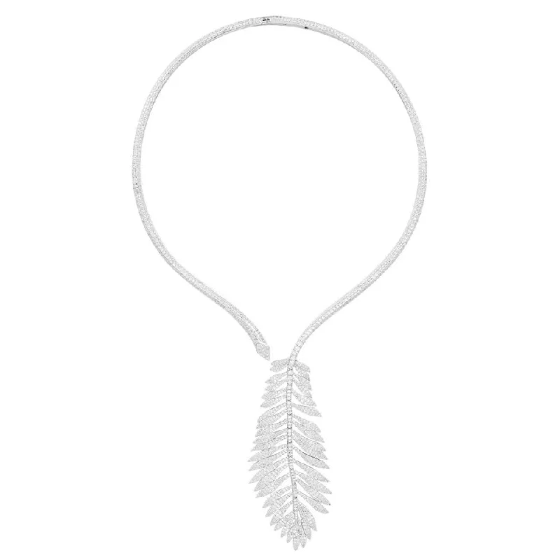 Best necklaces and pendants with zodiac signs for a celestial, astrology-inspired vibe-Palm Leaf Open Choker - silver