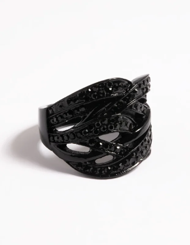 Rings with vintage claw prongs for elegance -Pave Overlap Ring