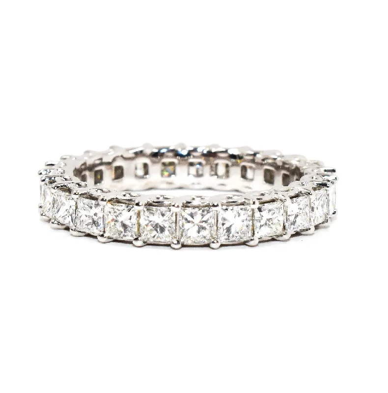 Necklaces and pendants with matching rings for a coordinated set of jewelry-Princess Diamond Eternity Band