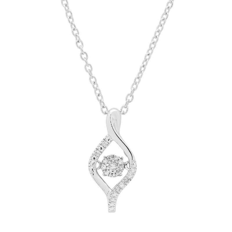 Best necklaces and pendants with infinity hearts for a romantic, eternal symbol-Rhythm of Love Diamond Necklace in Sterling Silver (1/20ct tw)