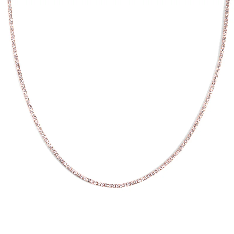 Beautiful necklaces and pendants with diamond halo settings for extra brilliance-Riviere Spark Rose Gold Necklace