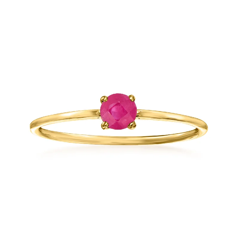 Rings with spiral ruby for bold twist -RS Pure by Ross-Simons Ruby Ring in 14kt Yellow Gold