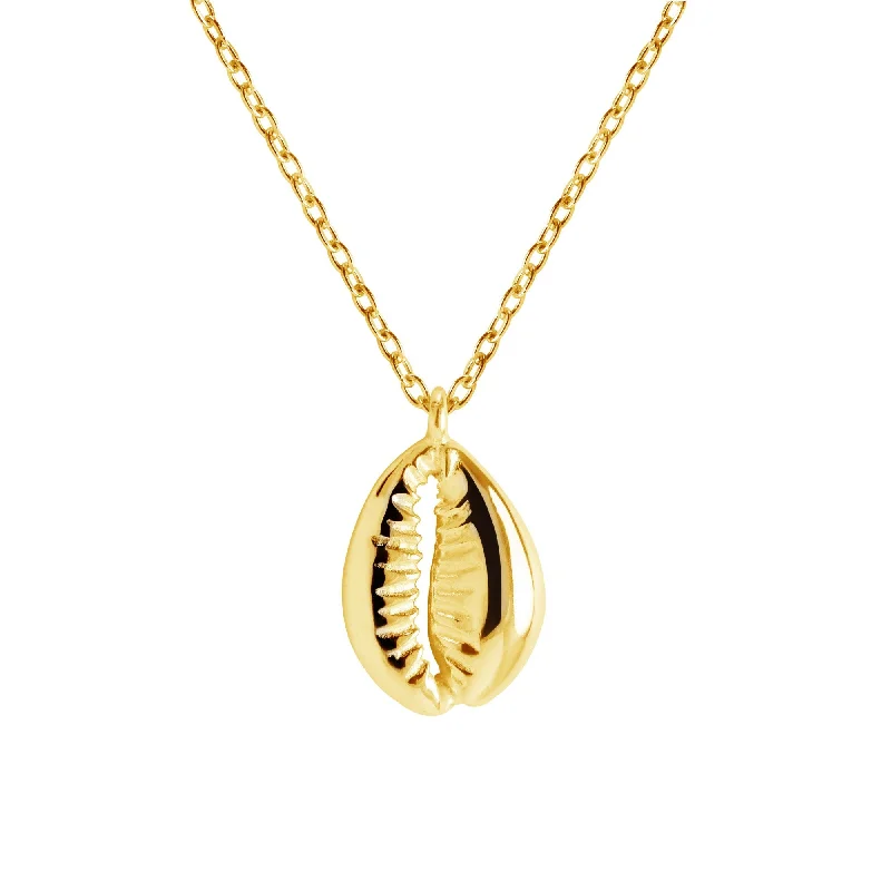 Best necklaces and pendants with crystal accents for a sparkling and elegant style-Seashell Gold Necklace