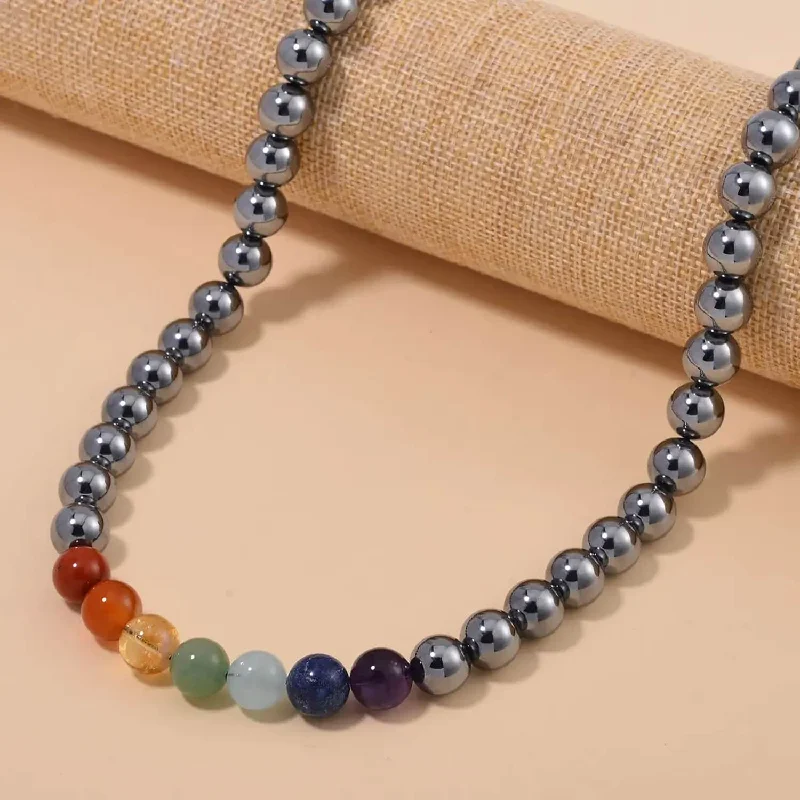 Best necklaces and pendants with emerald gemstones for a rich, sophisticated design-Seven Chakra Beaded Necklace