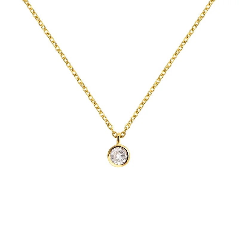 Best necklaces and pendants with layered designs for a chic, stacked look-Single Diamond Gold Necklace