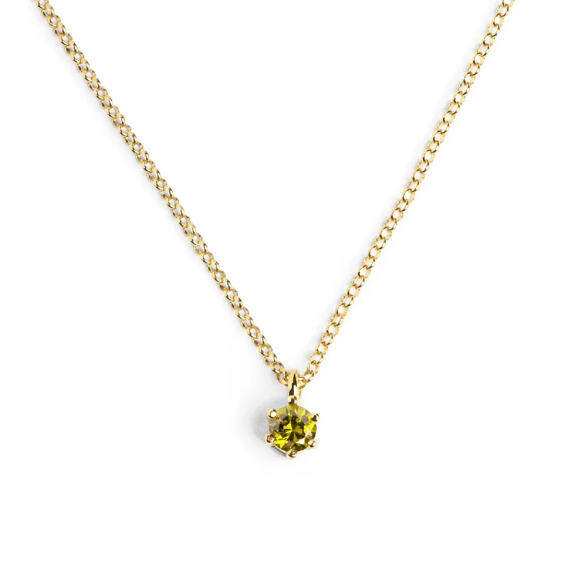 Simple necklaces and pendants with bar pendants for a sleek modern design-Sophie Peridot Gold Necklace