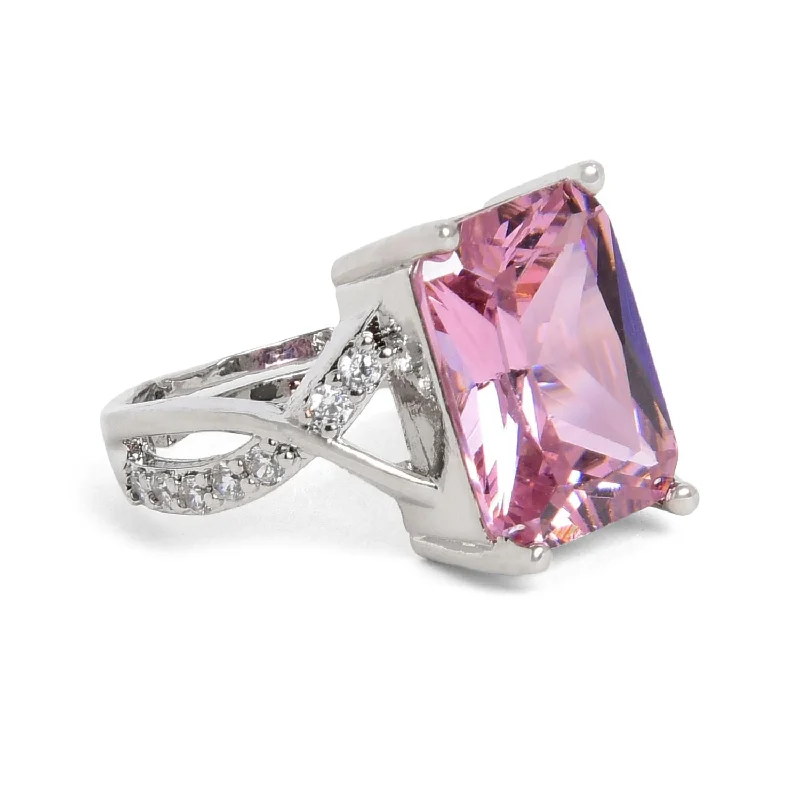 Rings with pink sapphire for delicate charm -Stone Designer Ring