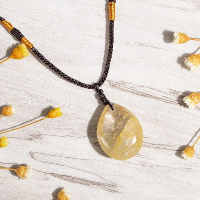 Stunning necklaces and pendants with aquamarine stones for a serene effect-Sun-kissed Citrine Crystal Necklace