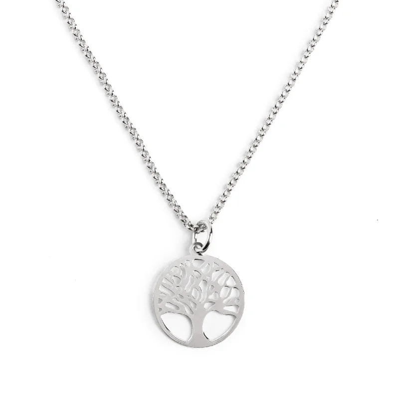 Best necklaces and pendants with zodiac signs for a celestial, astrology-inspired vibe-Tree of Life Silver Necklace