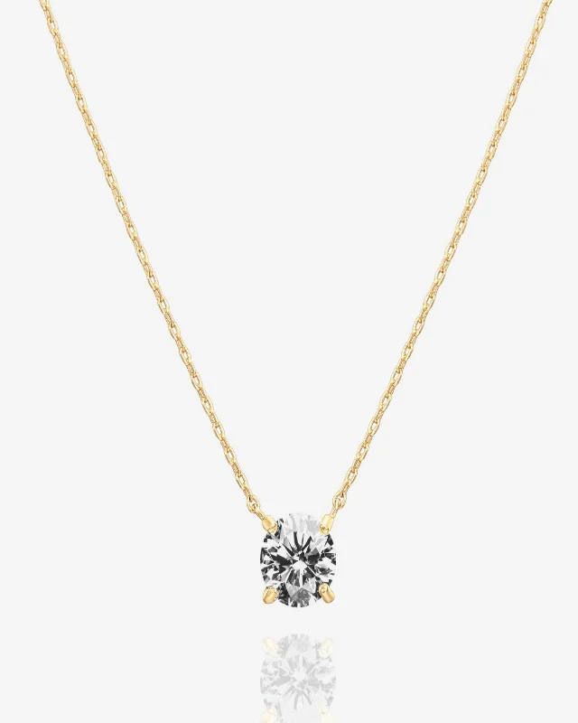 Personalized necklaces and pendants with coordinates for a meaningful location-based gift-Vermeil Solitaire Necklace