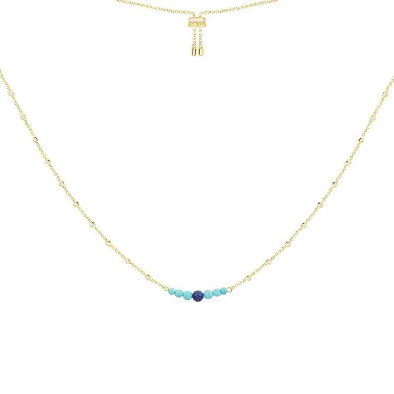 Elegant necklaces and pendants with infinity symbols for timeless designs-Dainty Chain Adjustable Necklace - Yellow Silver