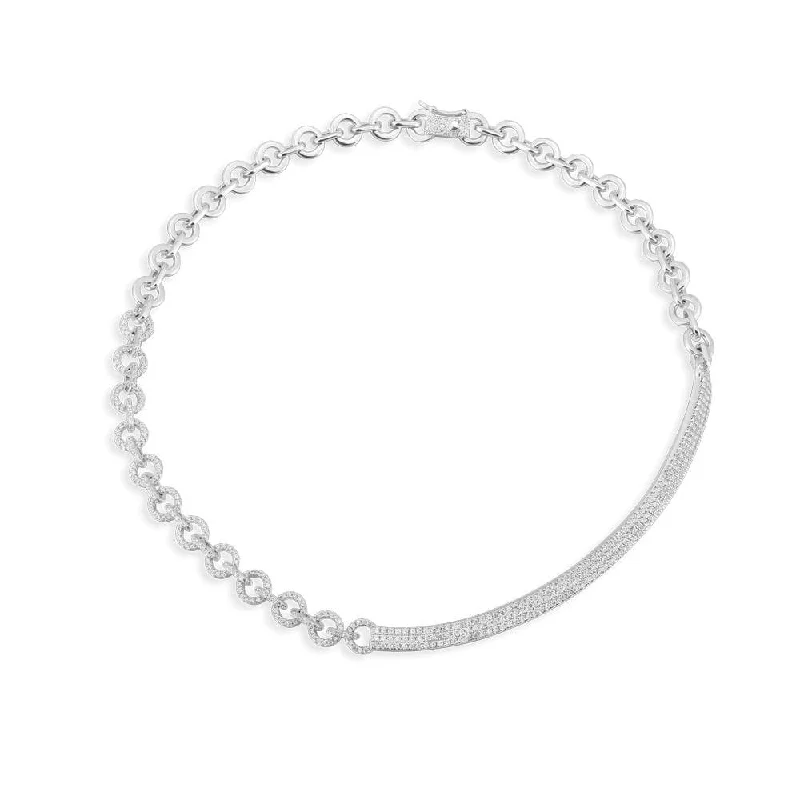 Necklaces and pendants with pearls for a classic and sophisticated touch-White Round Chain Necklace - White Silver